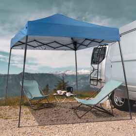 6X6ft Sky Blue Diagonal Band With One Side Of Surrounding Cloth Folding Shed (Option: Blue canopy and Black tubes)